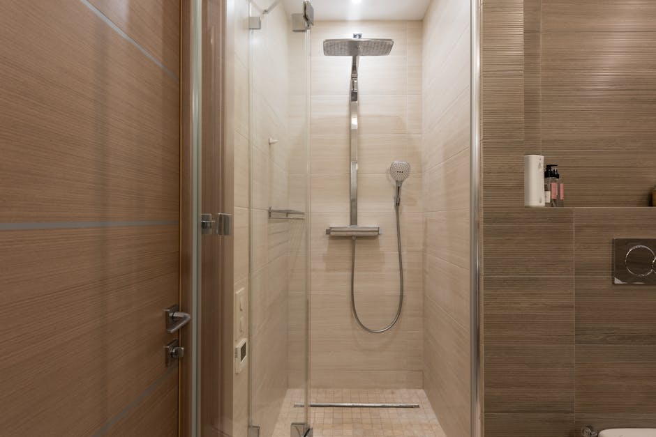 Modern walk-in shower installation